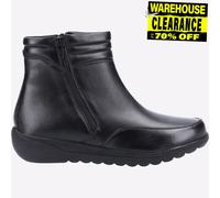 Fleet & Foster Marruecos Mujer Casual Moda Ajuste Ancho Cuero Botines Negro