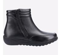 Fleet & Foster Marruecos Mujer Casual Moda Ajuste Ancho Cuero Botines Negro