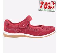 Fleet & Foster Morgan Mujer Casual Mary Jane Espuma Viscoelástica Zapatos Rojo