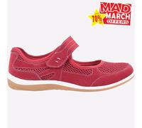 Fleet & Foster Morgan Mujer Casual Mary Jane Espuma Viscoelástica Zapatos Rojo