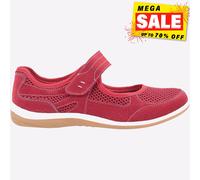 Fleet & Foster Morgan Mujer Casual Mary Jane Espuma Viscoelástica Zapatos Rojo