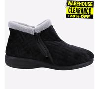 Fleet & Foster Perendale Memoria Espuma Mujer Clásico Comodidad Pantuflas Negro