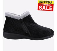 Fleet & Foster Pantuflas Perendale – Espuma de memoria y comodidad clásica – Mujer, Negro