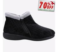 Fleet & Foster Perendale Memoria Espuma Mujer Clásico Comodidad Pantuflas Negro
