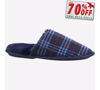 Fleet & Foster Rhys Hombre Casual Confort Forrado Pantuflas Pantufla Azul Marino