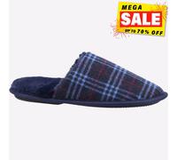 Fleet & Foster Rhys Hombre Casual Confort Forrado Pantuflas Pantufla Azul Marino