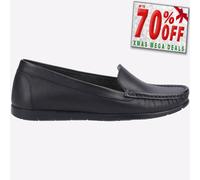 Fleet & Foster Tiggy Mujer Diseñador Elegante Moda Mocasines Piel Negro