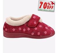 Fleet & Foster Tunnis Espuma Viscoelástica Mujer Acogedor Cómodo Pantuflas Rojo