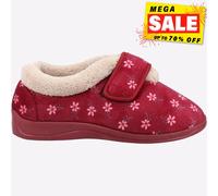 Fleet & Foster Tunnis Espuma Viscoelástica Mujer Acogedor Cómodo Pantuflas Rojo