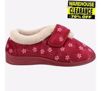 Fleet & Foster Tunnis Espuma Viscoelástica Mujer Acogedor Cómodo Pantuflas Rojo