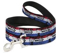 Fleischer Studios, Inc. Correa para Mascotas, Correa para Perro, Betty Boop Rojo, Blanco y Boop Americana Stripe Rojo, Blanco y Azul, 4 pies de Largo 1.5 Pulgadas de Ancho