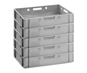 Fleischerkiste E1 Caja de Carnicero 5x Carne Plano 60x40x12, 5 Pilar Gris