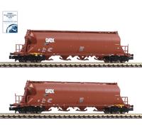 Fleischmann N 849008 Set 2 Vagón de Silo de Polvo Modelo Uacs Gatx Época Nuevo