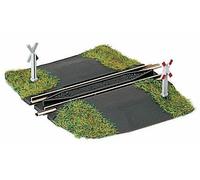 Fleischmann N 9499 paso a nivel sin restricciones con cruces de advertencia...