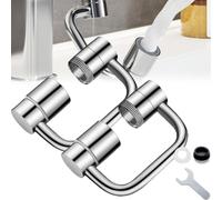 FleixFlow - Extensor de grifo giratorio de 1080°, extensión de aireador de grifo giratorio de 1440°, extensión de grifo giratoria para fregadero de baño, pulverizador universal de grifo con filtro de