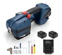 Flejadora de acero y plástico totalmente automática, para embalaje, con batería de 4000 mAh y pantalla LCD, para fábricas y almacenes.(Dual batteries)