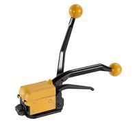 Flejadora manual de acero sin precinto, herramienta para flejado de embalajes de acero, flejadora de metal, máquina de embalaje con correa de acero para flejes de acero de 13-19 mm de ancho y 0,38-0