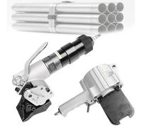 Flejadora neumática con tensor y cortador para embalaje de alta resistencia