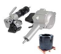 Flejadora neumática de acero de alta resistencia, herramienta de flejado de metal portátil para mercancías pesadas y materiales de construcción, soluciones de flejado de 25 mm para un embalaje