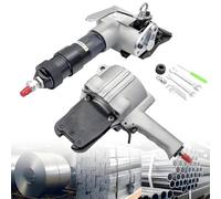 Flejadora neumática de acero - Juego de herramientas de flejado de metal con tensor, cortador y sellador para un embalaje duradero