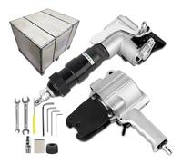 Flejadora neumática de acero - Tensor y cortador de flejes metálicos - Juego de herramientas de flejado neumáticas para correas metálicas de 19 mm/25 mm/32 mm de ancho - Máquina de embalaje neumátic