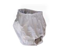 Braga impermeable en PVC, Ayuda a la incontinencia, flexible y lavable, reutilizable, Modelo Cerrado, color blanco, talla 12 (100-115 cm de cintura), unisex