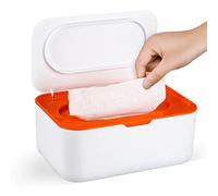 Flenpptly Dispensador de toallitas para bebés, estuche para toallitas para bebé, mantiene las toallitas frescas, antideslizantes, fáciles de abrir y cerrar (naranja)