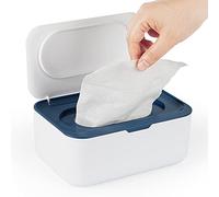 Flenpptly Dispensador de toallitas para bebés, funda para toallitas húmedas para bebé, mantiene las toallitas frescas, antideslizante, fácil de abrir y cerrar (azul)