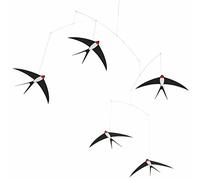 Flensted 024B Flying Swallows 5 Mobile, Acero, Multicolor, 53 x 70 cm