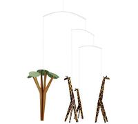 Flensted Mobiles Jirafas on The Savannah Móvil, Acero Cartón, Multicolor, 60x47 cm