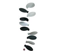 Flensted Mobiles Móvil colgante de hojas giratorias, color blanco y negro, 81 cm, cartón de alta calidad