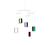 Flensted Mobiles Perspectives - Móvil de Acero, Negro/Multicolor, 60 x 45 cm