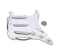 FLEOR 11 agujeros SSS Prewired Loaded Pickguard con Alnico5 doble carril caliente alta salida juego de pastillas para ST SSS Style Guitarra Perla blanca
