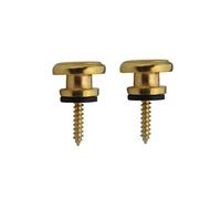 FLEOR - 2 piezas de correa de metal para guitarra, cabeza de setas, botón, cierre, pasadores con tornillos de montaje para piezas de bajo de guitarra eléctrica acústica, dorado