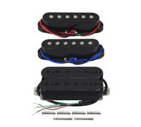 FLEOR 3 pastillas de cerámica de bobina única+pastillas Humbucker para piezas de guitarra HSS, negro