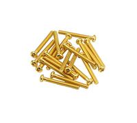 FLEOR 3 tornillos de rosca Humbucker de 25,5 mm de altura para pastilla de cabeza redonda para montaje de pastilla Humbucker, dorado (20 piezas)
