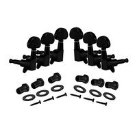 FLEOR 3R3L Juego de sintonizadores de estilo sellado Clavijas de afinación de guitarra Cabezal de máquina de afinación de cuerda cerrada para guitarra de 6 cuerdas, Negro