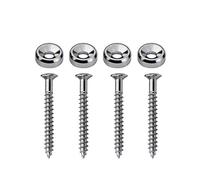 FLEOR 4 casquillos cromados para juntas de cuello y casquillos con tornillos a juego para repuesto de guitarra y bajo