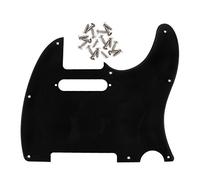 FLEOR 8 Agujeros 1 Capa Negro TL Pickguard Placa Protectora para el Agujero del mástil de Bobina Simple con Tornillos de Montaje para sustituir la Placa estándar TL TE Estadounidense/Mexicana.