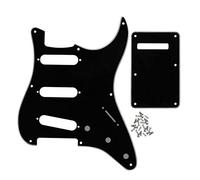 FLEOR 8 agujeros ST Pickguard SSS Style Scratchplate y Tremolo Cavity Cover y tornillo de montaje para guitarra ST Vintage, 3 capas negro/blanco/negro