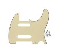 FLEOR 8 Hole SS Guitar Pickguard Front Scratch Plate con tornillos de montaje para estilo TL Nashville estándar, crema de 3 capas
