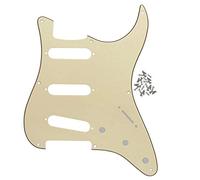 FLEOR 8 Hole SSS ST Pickguard Scratchplate de guitarra eléctrica con tornillo para Vintage Style ST Guitar Parts, 3Ply Cream