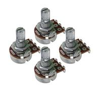 FLEOR A500K Mini potenciómetro de audio con bayoneta L15 mm eje dividido corto para bajo eléctrico guitarra control tono volumen piezas paquete de 4 unidades