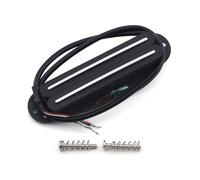 FLEOR Álnico 5 Humbucker de carril caliente Pastilla de tamaño de bobina simple Humbucker 6-7K Negro Ajuste Strat Squier Tele guitarra