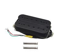 FLEOR Alnico 5 Pastilla de puente de doble bobina Pastillas de guitarra Humbucker Piezas de poste de tornillo hexagonal ajustable para parte de guitarra eléctrica, Negro