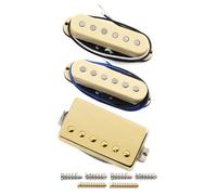 FLEOR Alnico - Juego de 5 pastillas de bobina simple y humbucker de alta ganancia, HSS N+M+B, color crema para guitarra estilo ST