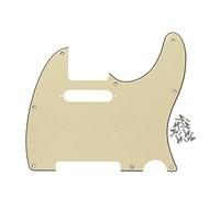 FLEOR Golpeador de 3 Capas y 8 Agujeros Color Crema, con Corte para Pastilla de Bobina Simple en mástil y Tornillos de Montaje, para reemplazo de golpeador estándar TL/TE Americano/Mexicano