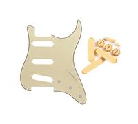 FLEOR Golpeador de 8 agujeros SSS con estilo cerrado 50 mm cubierta de pastilla 2T1V Control Pomos de interruptor Puntas Parte de guitarra para ST, color crema