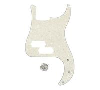 FLEOR Golpeador de bajo de precisión estándar de estilo moderno de 13 orificios sin muesca de varilla de armadura para modelo de bajo P de 4 cuerdas, perla amarillo claro