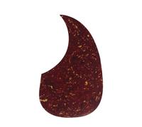 FLEOR Golpeador de guitarra acústica con forma de coma, autoadhesivo, material celuloide, placa para arañazos, color tortuga roja